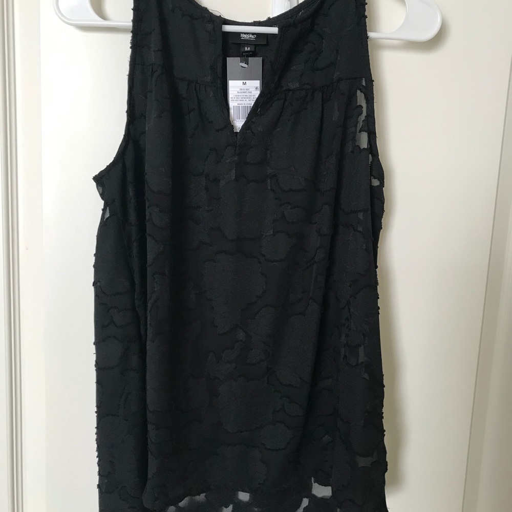 Sheer floral black blouse